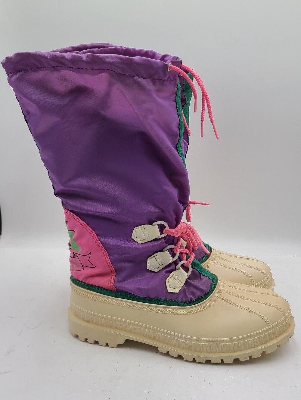 B38 Sorel Vintage PIPEDOGS 1990's Snow Boots Made in Canada Insulated Wool Sz 11